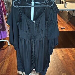 LC Lauren Conrad Black Textured Dress